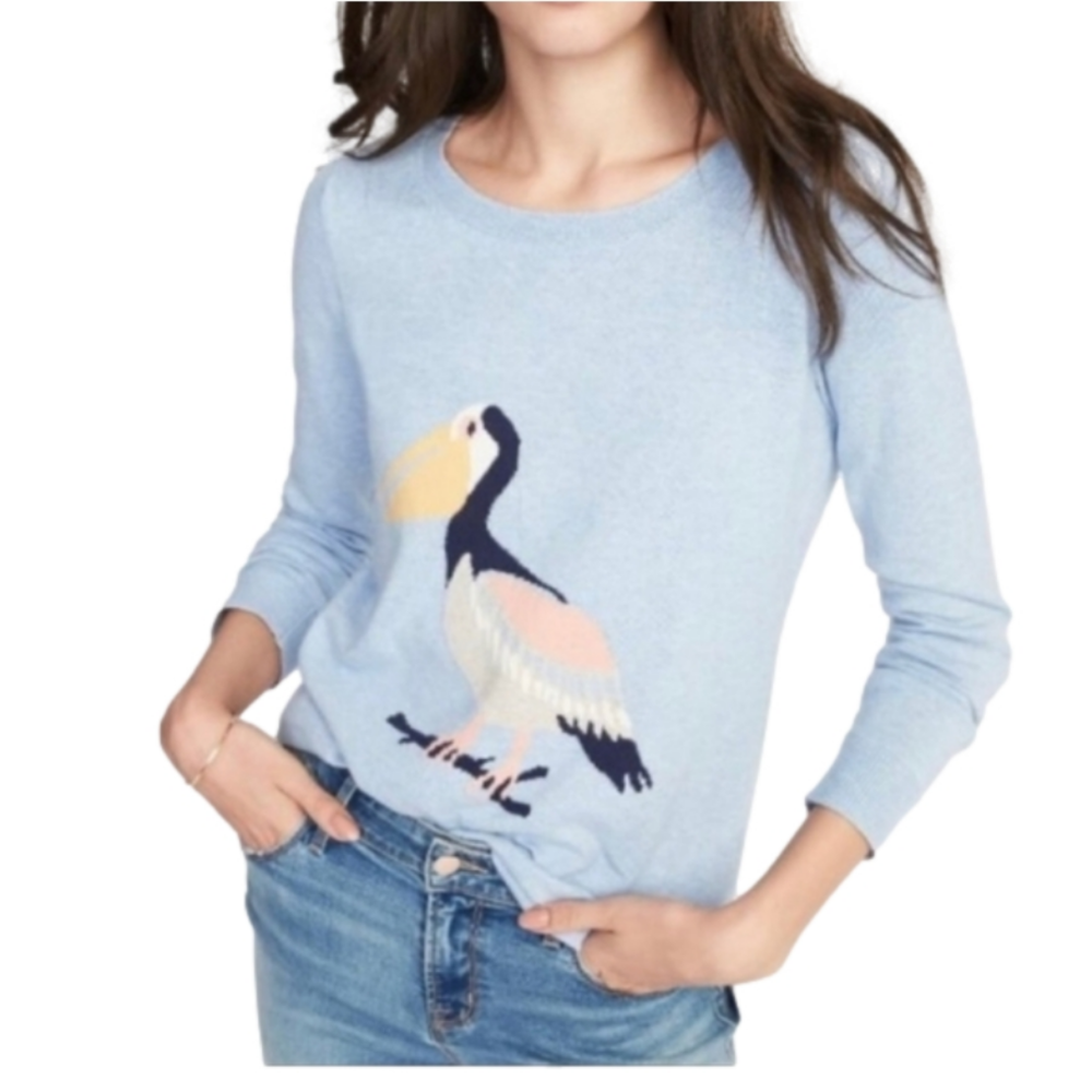 Old Navy Lightweight Knit Sweater Long Sleeve Pelican Blue